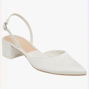 Elegant White Slingback Women's Shoes